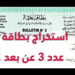 كيفية استخراج بطاقة عدد 3 عن بعد