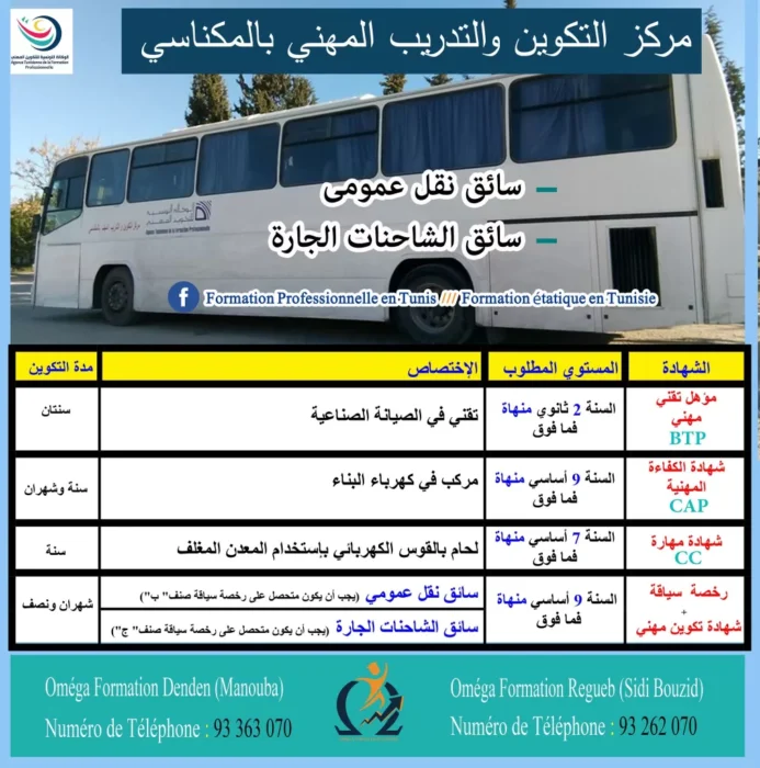 تفاصيل دورة فيفري 2026 للتكوين المهني