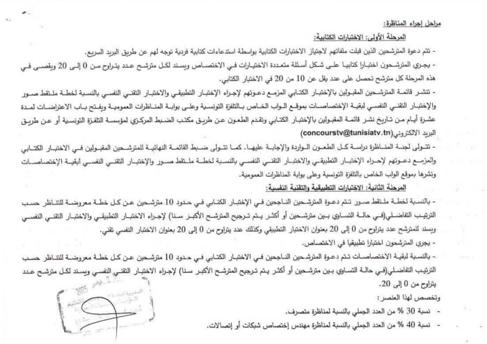 تفاصيل انتداب مهندسين بالتلفزة التونسية