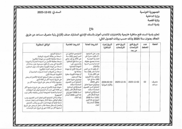 إعلان مناظرة بلدية السند - جزء 5