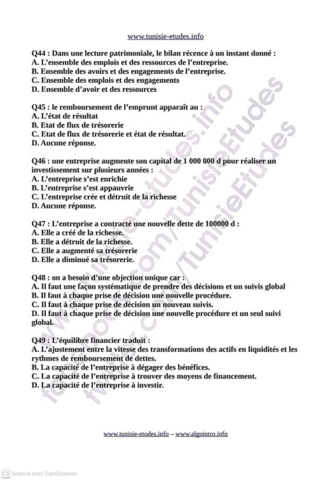 نموذج امتحان كاباس تخصص تصرف (إدارة) - الصفحة 2