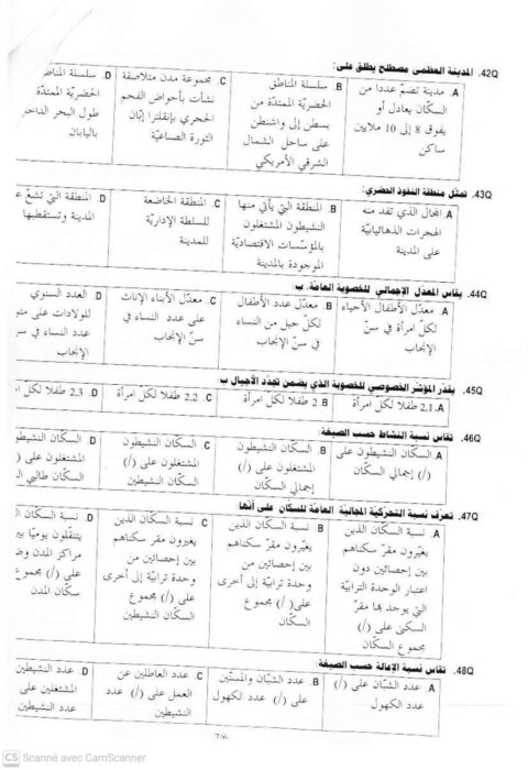 الصفحة الثانية من نموذج كاباس جغرافيا 2008