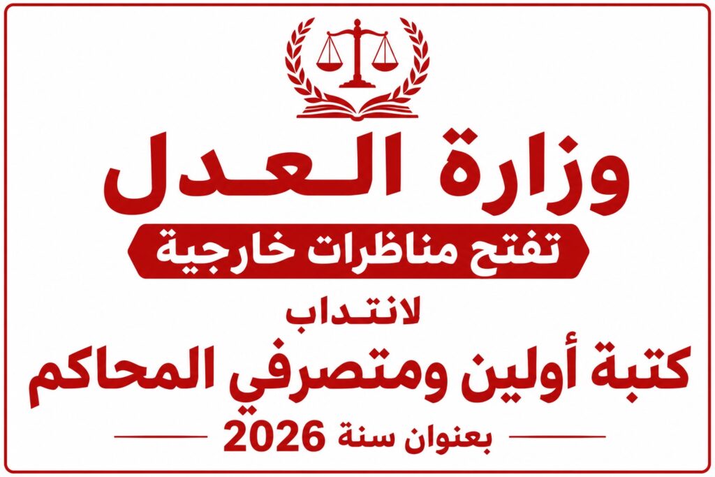 وزارة العدل تعلن عن مناظرات انتداب جديدة لسنة 2026 التفاصيل وشروط الترشح