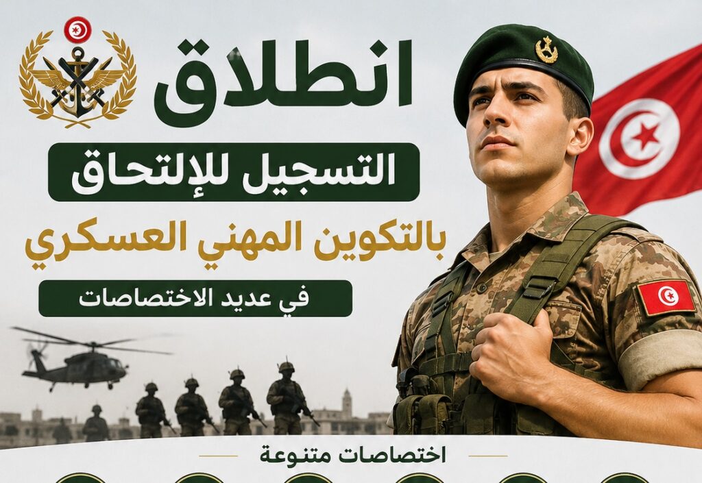 انطلاق التسجيل للإلتحاق بالتكوين المهني العسكري في عديد الاختصاصات
