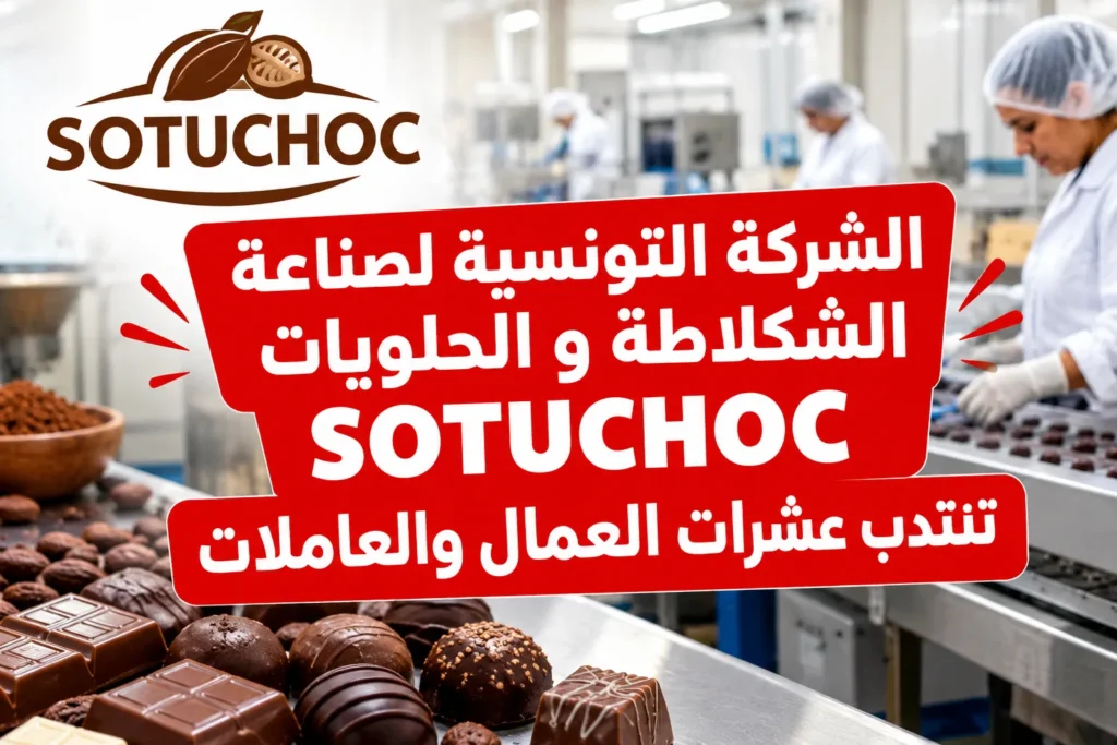 الشركة التونسية لصناعة الشكلاطة و الحلويات SOTUCHOC تنتدب عشرات العمال والعاملات
