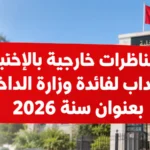 فتح مناظرات خارجية بالإختبارات للإنتداب لفائدة وزارة الداخلية بعنوان سنة 2026